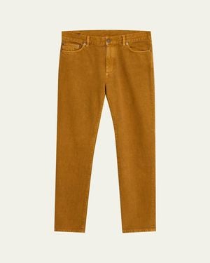 ZEGNA Ocher Melange Cotton Five-Pocket Pants - Multicolor