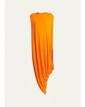 Tom Ford Asymmetric Draped Tunic Top - Orange