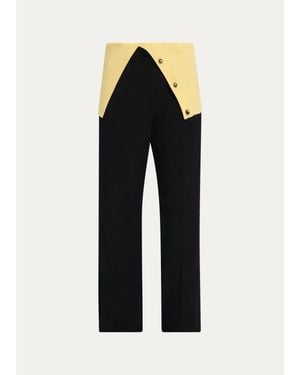 Loewe Removable-Flap Wool-Cotton Pants - Black
