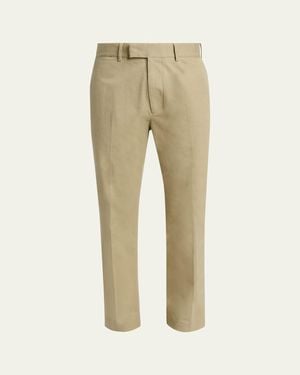 Tom Ford Comfort Stretch Flat-Front Pants - Natural