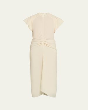 Isabel Marant Terena Gathered Waist Midi Dress - Natural