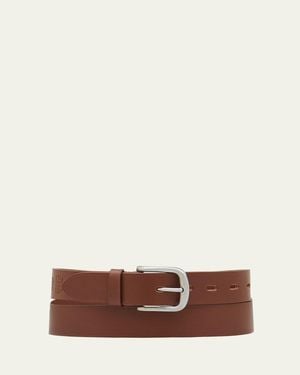 Il Bisonte Classic Cowhide Leather Belt - Brown