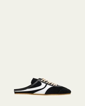 Dries Van Noten Suede Sneaker Mules - Black