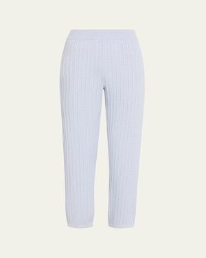 Jonathan Simkhai Tillie Cashmere-Cotton Travel Pants - Blue