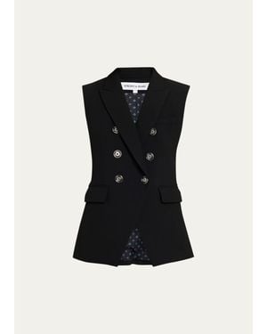 Veronica Beard Miller Double-Breasted Vest - Black