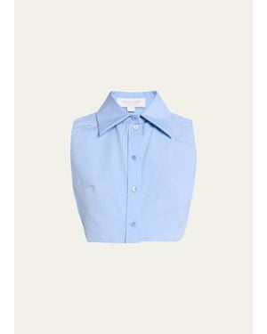 Michael Kors Point-Collar Cotton Poplin Dickey - Blue