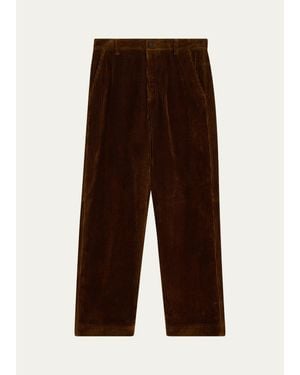 Moncler Corduroy Straight-Leg Pants - Brown