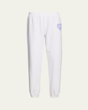 SPRWMN Logo Heart Fleece Sweatpants - White