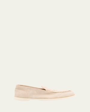John Lobb Pace Suede Loafers - Natural