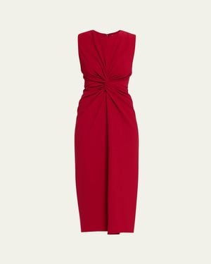 Prabal Gurung Sleeveless Twist-Front Bodycon Midi Dress - Red