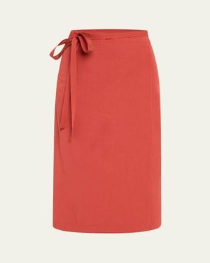 Vince Straight Wrap Skirt - Red
