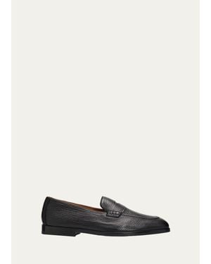 Doucal's Stresa Deerskin Leather Penny Loafers - White