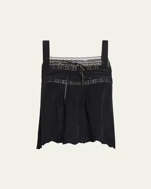 Ciao Lucia Euri Silk Lace Top - Black