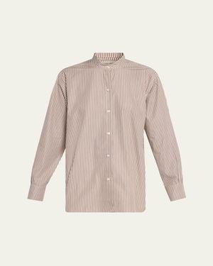 Officine Generale Auria Striped Cotton Shirt - Natural