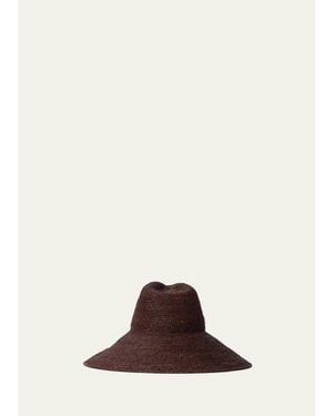 Janessa Leone Waverly Raffia Large Brim Hat - Brown