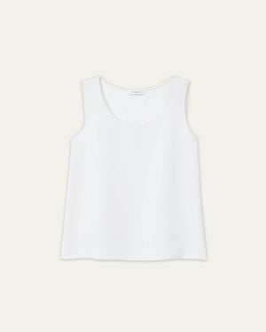 Lafayette 148 New York Finnley Scoop Neck Tank - White