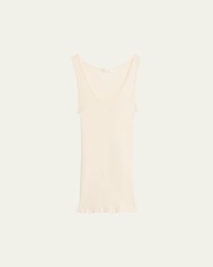The Row Danel Wool-Silk Rib Tank Top - Natural
