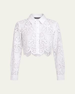 Toccin Jilly Embroidered Cropped Blouse - White