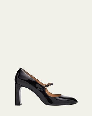 Stuart Weitzman Babette Patent Leather Mary Jane Pumps - Black