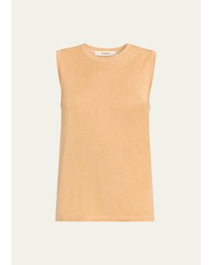 6397 Contrast Stitch Tank Top - Natural