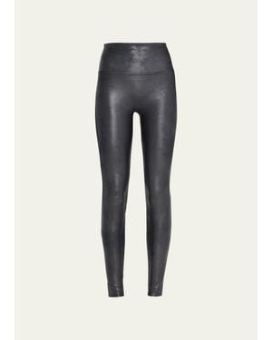 Spanx Faux Leather Quilted Leggings - Black