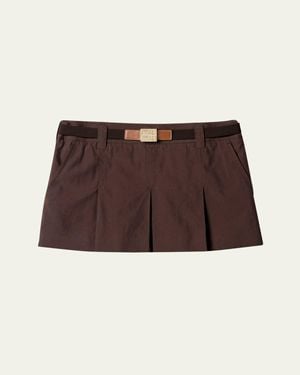 【関税&送料込】Miu Miu Panama Pleated Mini Skirt With Belt Panama pleated mini skirt with belt MIU MIU - Nugnes1920