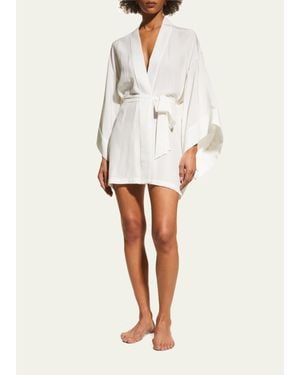 Kiki de Montparnasse Muse Silk Kimono Robe - White