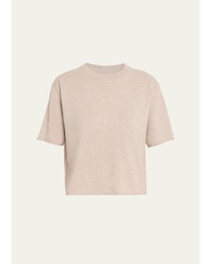 Lisa Yang Cila Short-Sleeve Cashmere T-Shirt - Natural
