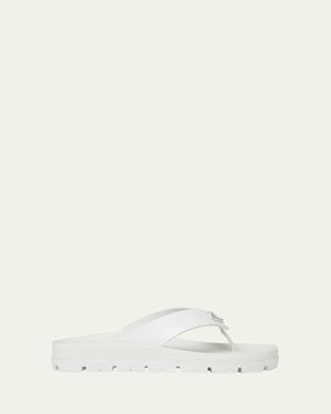 Prada Rubber Thong Slide Sandals - Natural