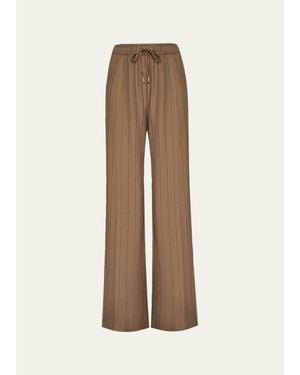 L'Agence Connie Striped Drawstring Pants - Natural