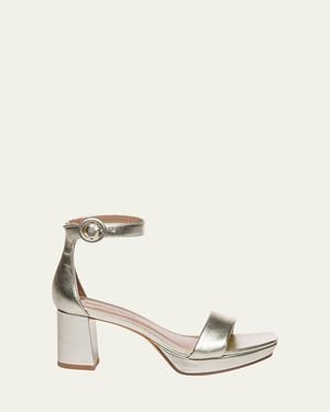Bernardo Carla Metallic Ankle-Strap Sandals - Natural