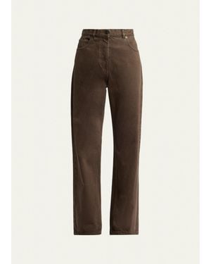 The Row Finbar Straight-Leg Cotton Jeans - Brown