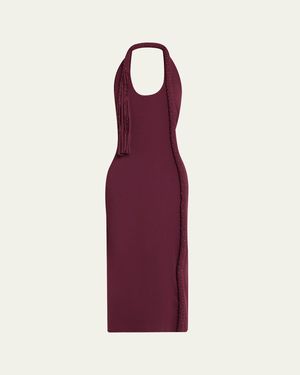 DIOTIMA Mane Embellished Halter Midi Dress - Purple