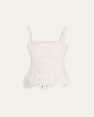 Jonathan Simkhai Delaney Embroidered Bustier Top - Natural