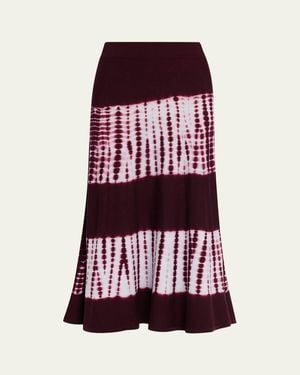 Cara Cara Lilith Tie-Dye Midi Skirt - Red