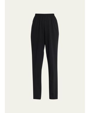 Eskandar Narrow Elastic Waist Wool Pants - Blue