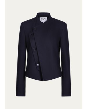 Twp Oli Asymmetric Wool-Blend Blazer - Blue