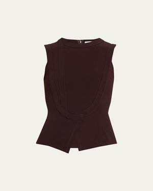Prabal Gurung Sleeveless Seamed Waistcoat Top - Purple