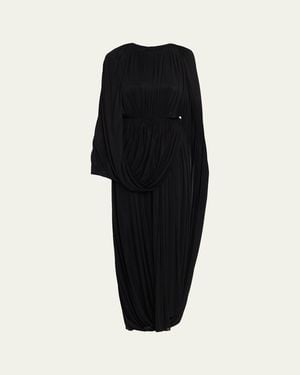 FFORME Kahlo Assymetric Draped Loop Jersey Dress - Black