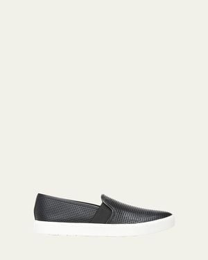Vince Blair 5 Perforated Slip-On Sneakers - White