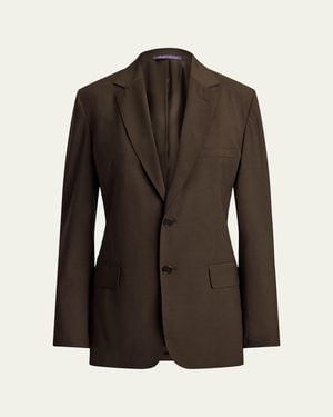 Ralph Lauren Tropical Wool Single-Breasted Blazer - Brown