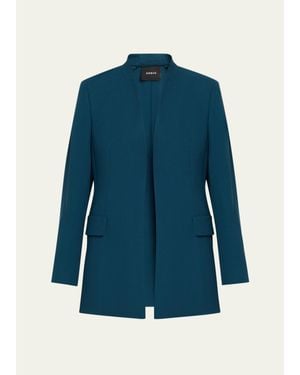 Akris Alvar Open Tailored Jacket - Blue