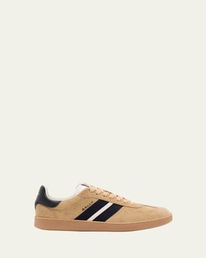 Bally Retro Crest Suede Low-Top Sneakers - Natural