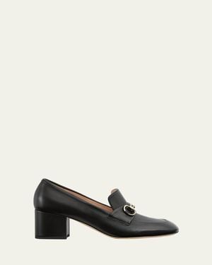 Gucci Lady Horsebit Nappa Leather Pumps - Black