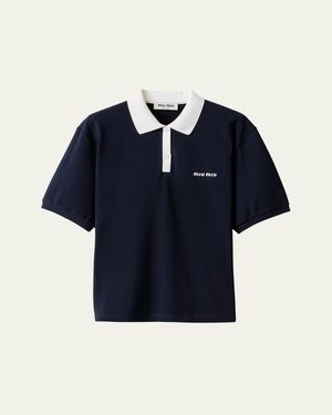 Miu Miu Short-Sleeve Polo Shirt - Blue