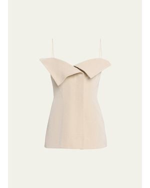 FFORME Eilwen Tailored Linen-Blend Sleeveless Top - Natural