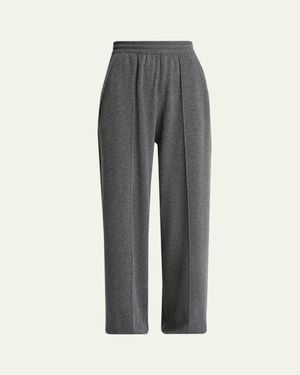 Lanvin Wool-Cashmere Relaxed-Leg Pull-On Pants - Gray