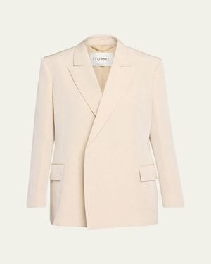 FFORME Winslow Double-Breasted Linen Jacket - Natural