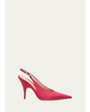 Gianvito Rossi 95Mm Sofia Crepe Satin Slingback Pumps - Pink