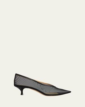 Le Monde Beryl 40Mm Babouche Mesh Kitten-Heel Pumps - Natural